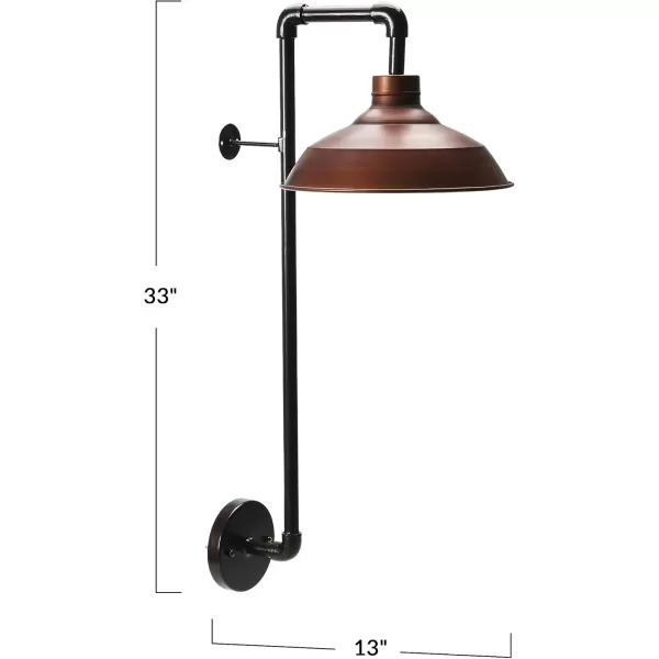 imageCreative CoOp Metal Wall Sconce with Round Shade 33quotH BronzeBronze