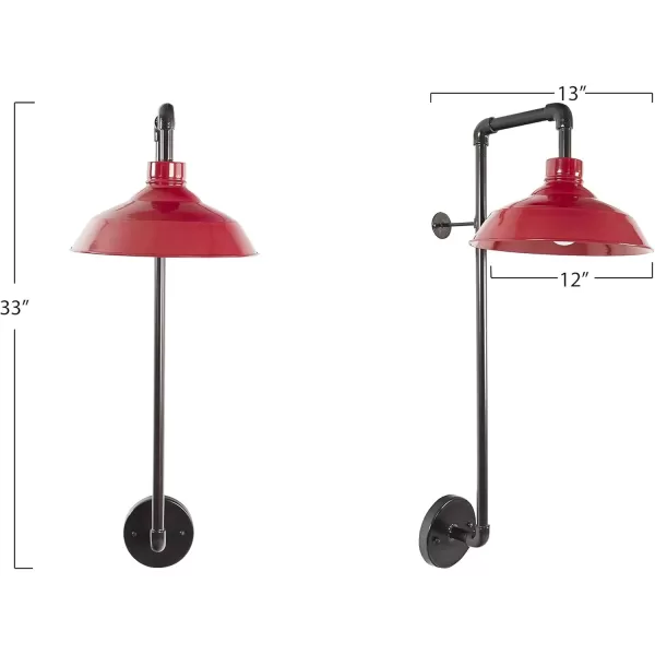 imageCreative CoOp Metal Wall Sconce with Round Shade 33quotH BronzeRed