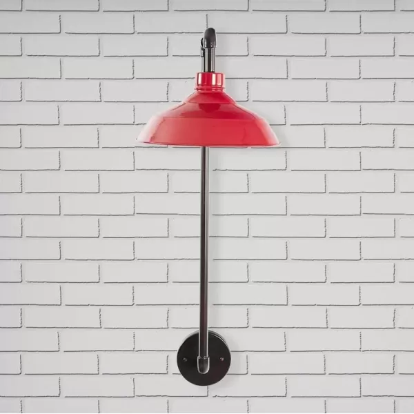 imageCreative CoOp Metal Wall Sconce with Round Shade 33quotH BronzeRed