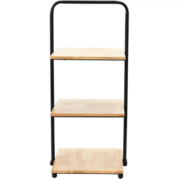 imageCreative CoOp Modern Decorative 3 Shelves Solid Wood Kitchen Coffee or Tea Station and Plant Holder Black Tiered TrayBlack