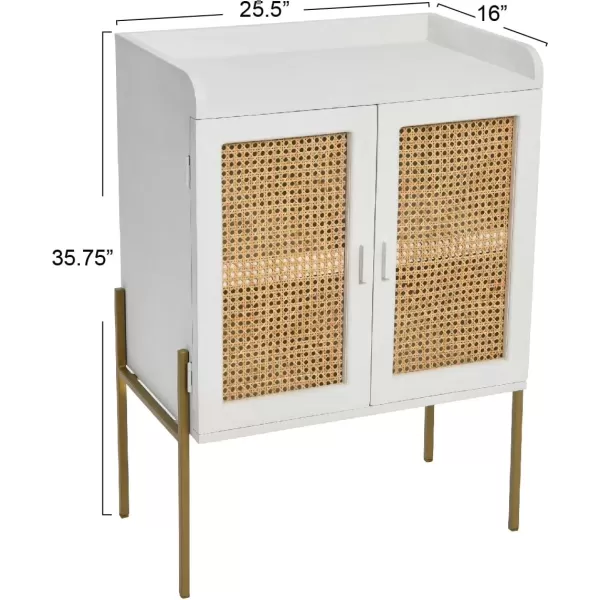 imageCreative CoOp Modern Wood and Metal Cane Panels White Bar CabinetWhite