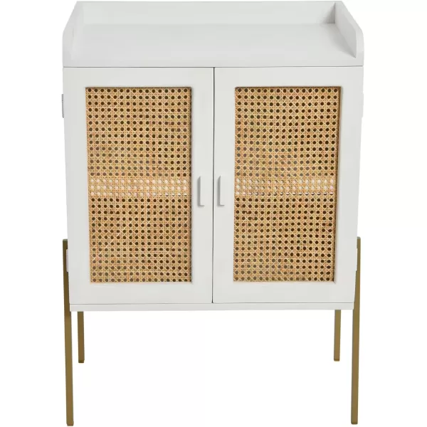 imageCreative CoOp Modern Wood and Metal Cane Panels White Bar CabinetWhite