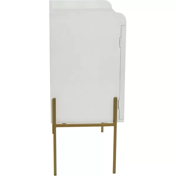imageCreative CoOp Modern Wood and Metal Cane Panels White Bar CabinetWhite