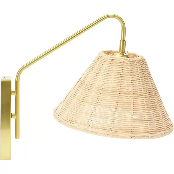 imageCreative CoOp Rattan and Metal Wall Sconce Satin NickleBrushed Brass