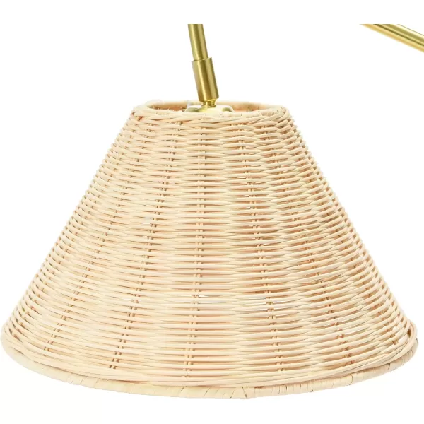 imageCreative CoOp Rattan and Metal Wall Sconce Satin NickleBrushed Brass