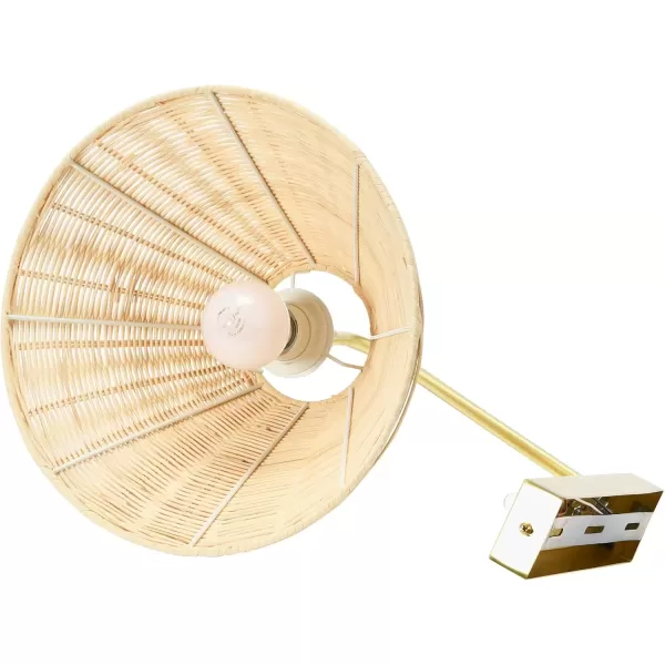 imageCreative CoOp Rattan and Metal Wall Sconce Satin NickleBrushed Brass