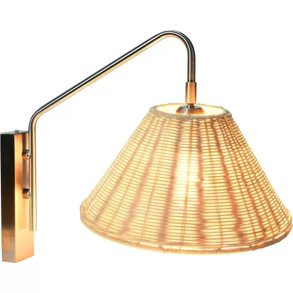 imageCreative CoOp Rattan and Metal Wall Sconce Satin NickleSatin Nickle
