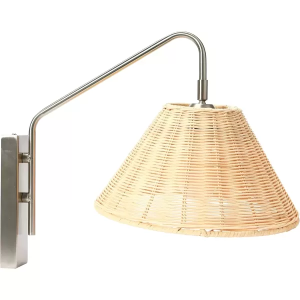 imageCreative CoOp Rattan and Metal Wall Sconce Satin NickleSatin Nickle