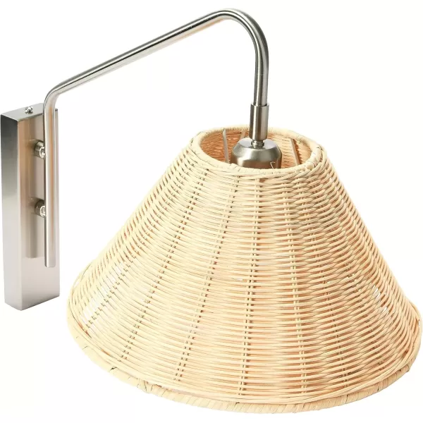 imageCreative CoOp Rattan and Metal Wall Sconce Satin NickleSatin Nickle