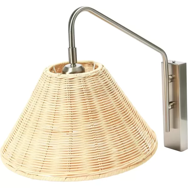 imageCreative CoOp Rattan and Metal Wall Sconce Satin NickleSatin Nickle