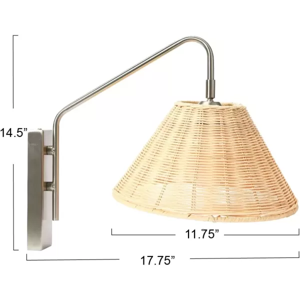 imageCreative CoOp Rattan and Metal Wall Sconce Satin NickleSatin Nickle