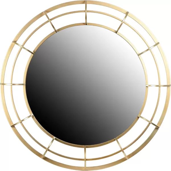 imageCreative CoOp Round Wire Framed Wall Mirror Gold