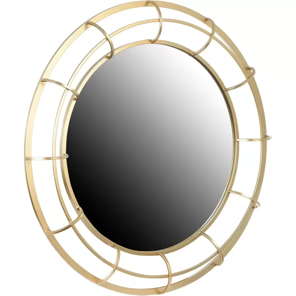 imageCreative CoOp Round Wire Framed Wall Mirror Gold