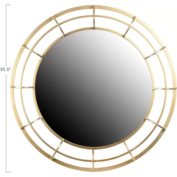 imageCreative CoOp Round Wire Framed Wall Mirror Gold