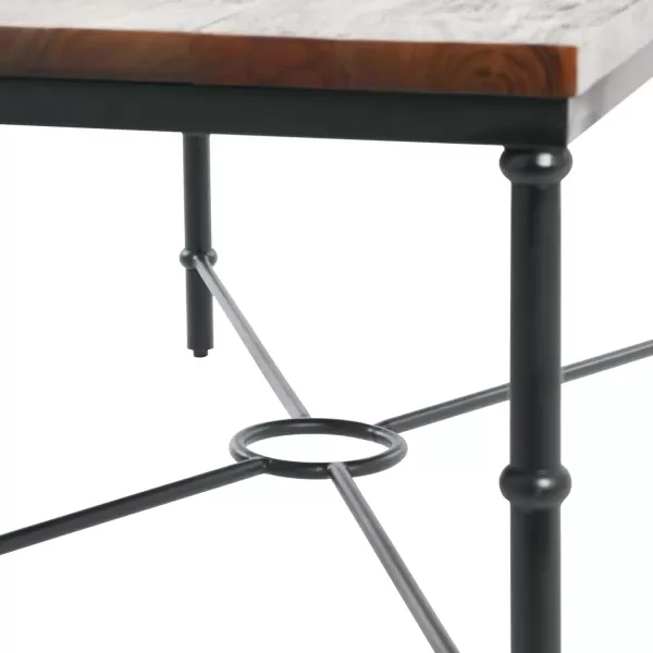 imageCreative CoOp Saratoga Rustic Solid Wood and Metal End Table with Storage Shelf Warm Walnut FinishBarn Door Grey