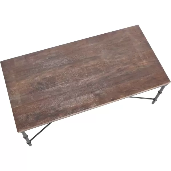 imageCreative CoOp Saratoga Rustic Solid Wood and Metal End Table with Storage Shelf Warm Walnut FinishBarn Door Grey