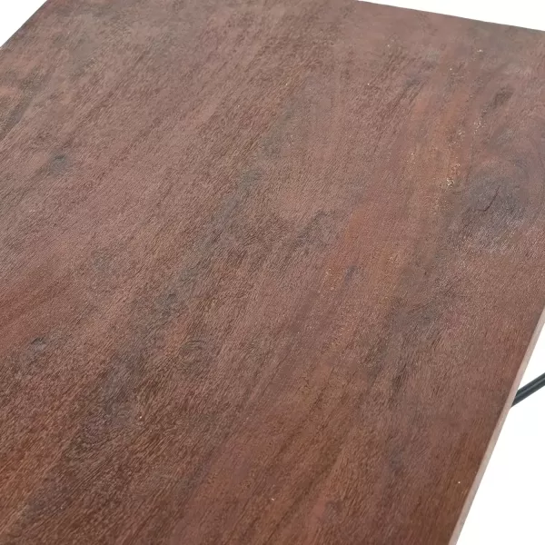 imageCreative CoOp Saratoga Rustic Solid Wood and Metal End Table with Storage Shelf Warm Walnut FinishDark Chestnut Finish