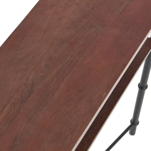 imageCreative CoOp Saratoga Rustic Solid Wood and Metal End Table with Storage Shelf Warm Walnut FinishDark Chestnut Finish