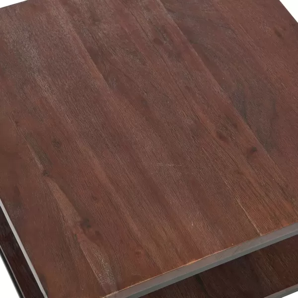 imageCreative CoOp Saratoga Rustic Solid Wood and Metal End Table with Storage Shelf Warm Walnut FinishDark Chestnut Finish
