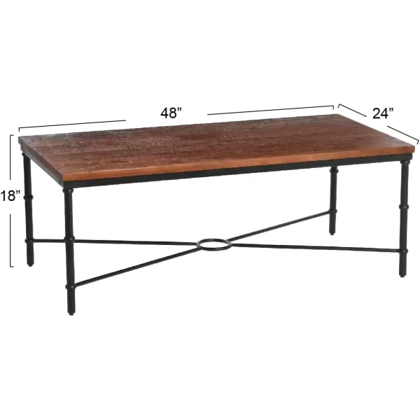 imageCreative CoOp Saratoga Rustic Solid Wood and Metal End Table with Storage Shelf Warm Walnut FinishDark Chestnut Finish