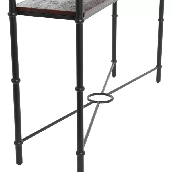 imageCreative CoOp Saratoga Rustic Solid Wood and Metal End Table with Storage Shelf Warm Walnut FinishDark Chestnut Finish