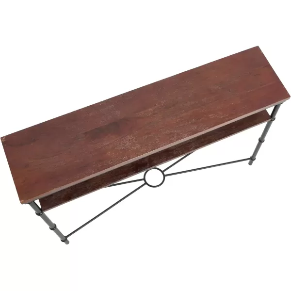 imageCreative CoOp Saratoga Rustic Solid Wood and Metal End Table with Storage Shelf Warm Walnut FinishDark Chestnut Finish