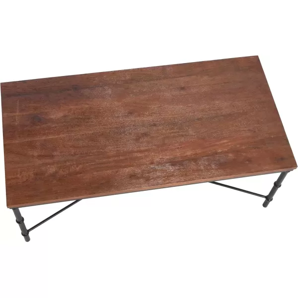 imageCreative CoOp Saratoga Rustic Solid Wood and Metal End Table with Storage Shelf Warm Walnut FinishDark Chestnut Finish