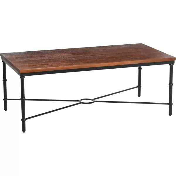 imageCreative CoOp Saratoga Rustic Solid Wood and Metal End Table with Storage Shelf Warm Walnut FinishDark Chestnut Finish