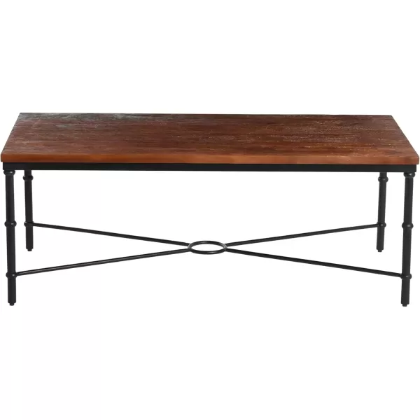 imageCreative CoOp Saratoga Rustic Solid Wood and Metal End Table with Storage Shelf Warm Walnut FinishDark Chestnut Finish