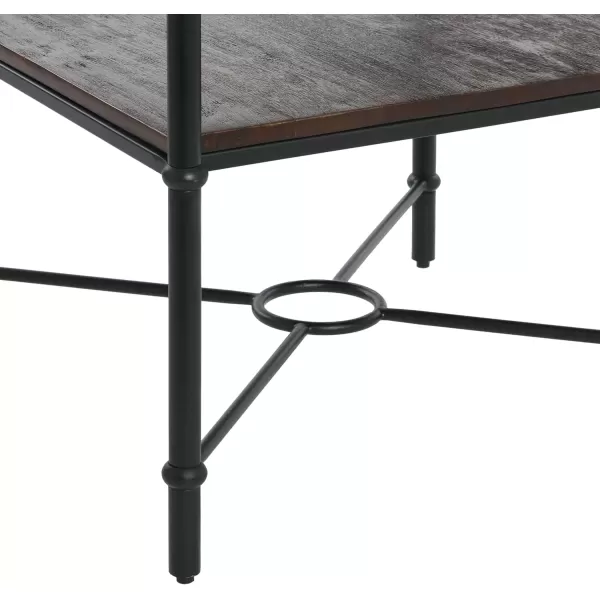 imageCreative CoOp Saratoga Rustic Solid Wood and Metal End Table with Storage Shelf Warm Walnut FinishDark Chestnut Finish