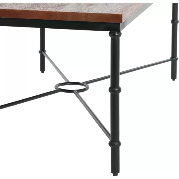 imageCreative CoOp Saratoga Rustic Solid Wood and Metal End Table with Storage Shelf Warm Walnut FinishDark Chestnut Finish