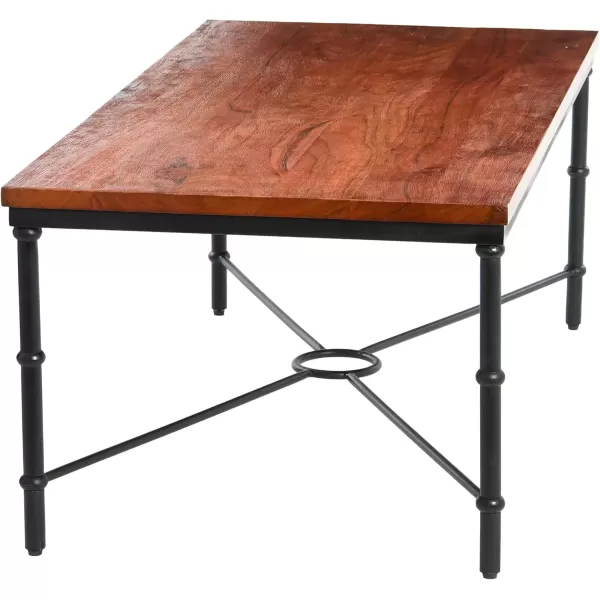 imageCreative CoOp Saratoga Rustic Solid Wood and Metal End Table with Storage Shelf Warm Walnut FinishWarm Walnut Finish