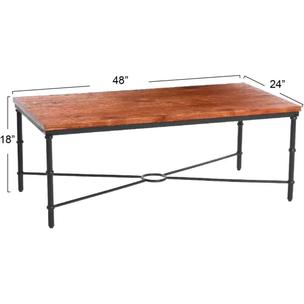 imageCreative CoOp Saratoga Rustic Solid Wood and Metal End Table with Storage Shelf Warm Walnut FinishWarm Walnut Finish