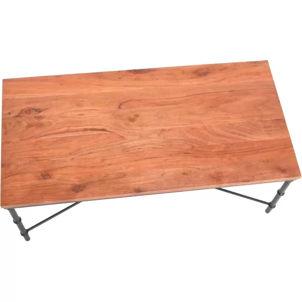 imageCreative CoOp Saratoga Rustic Solid Wood and Metal End Table with Storage Shelf Warm Walnut FinishWarm Walnut Finish