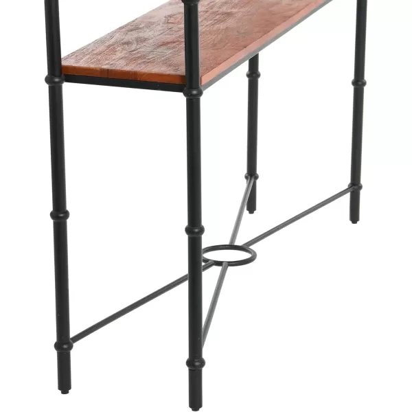 imageCreative CoOp Saratoga Rustic Solid Wood and Metal End Table with Storage Shelf Warm Walnut FinishWarm Walnut Finish