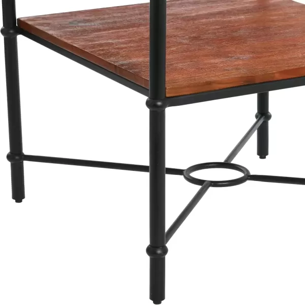 imageCreative CoOp Saratoga Rustic Solid Wood and Metal End Table with Storage Shelf Warm Walnut FinishWarm Walnut Finish