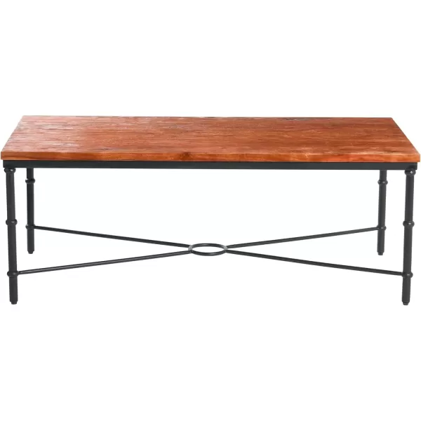 imageCreative CoOp Saratoga Rustic Solid Wood and Metal End Table with Storage Shelf Warm Walnut FinishWarm Walnut Finish