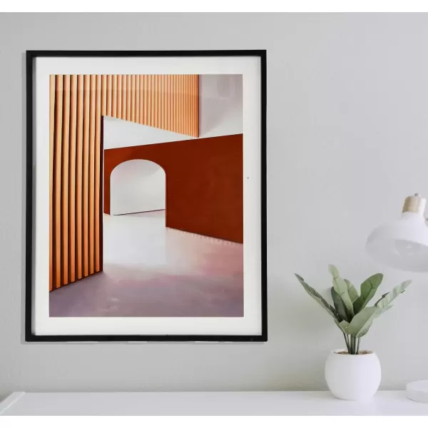imageCreative CoOp Wood Framed Architecture PhotographOrange Walls