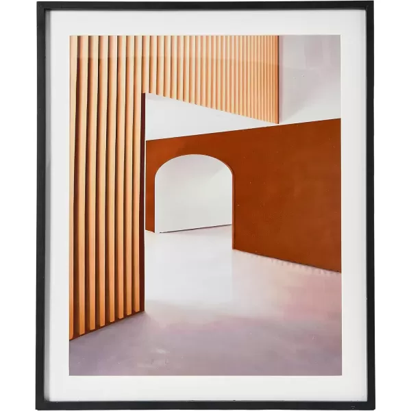 imageCreative CoOp Wood Framed Architecture PhotographOrange Walls