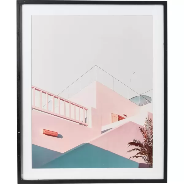 imageCreative CoOp Wood Framed Architecture PhotographPink Building