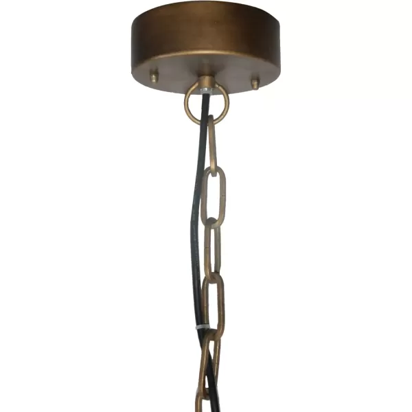 imageCreative Coop EC0269 Creative CoOp Metal Chandelier with Wood Beads Ceiling Lights Antique Brass and Distressed GreyBrass