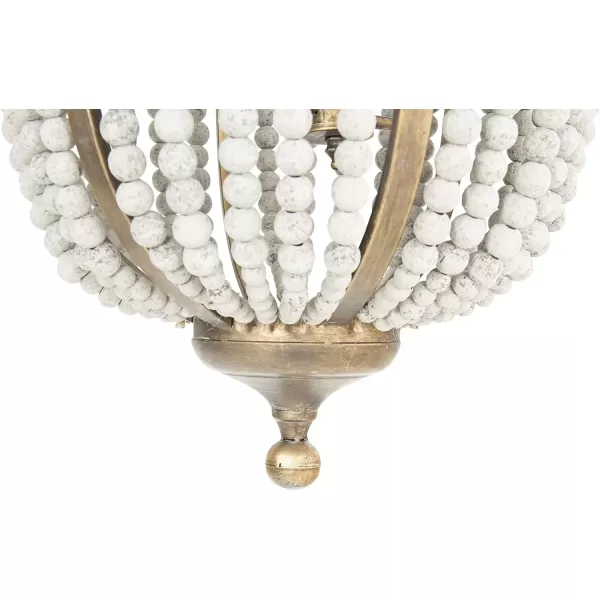 imageCreative Coop EC0269 Creative CoOp Metal Chandelier with Wood Beads Ceiling Lights Antique Brass and Distressed GreyBrass