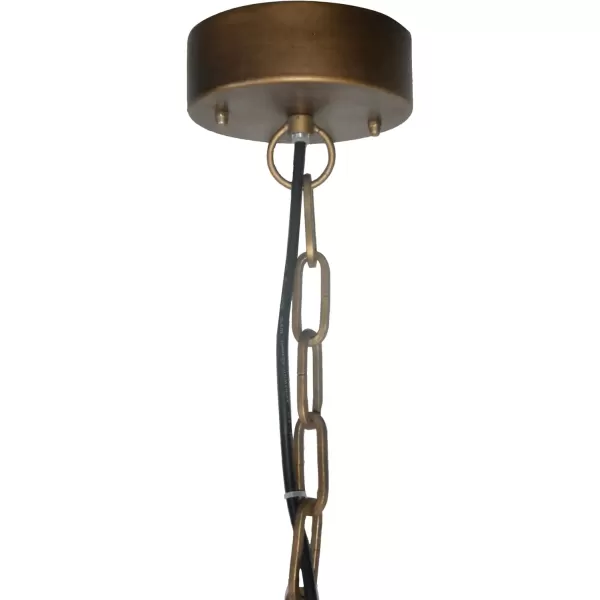 imageCreative Coop EC0269 Creative CoOp Metal Chandelier with Wood Beads Ceiling Lights Antique Brass and Distressed GreyBrass