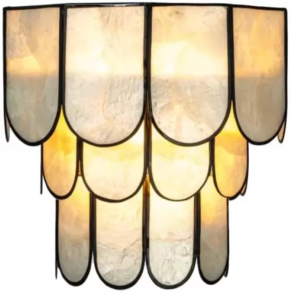 imageCreative CoOp 4Tier Capiz and Metal Wall Sconce Natural with BlackBlack