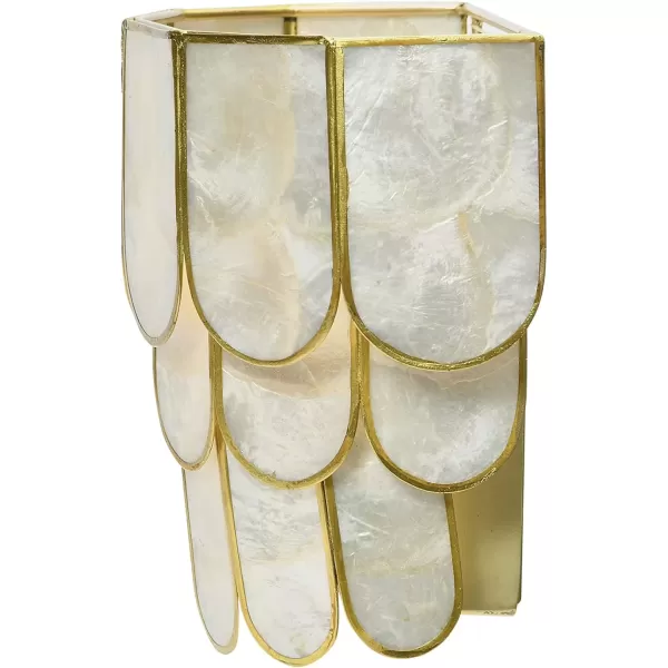 imageCreative CoOp 4Tier Capiz and Metal Wall Sconce Natural with BlackGold