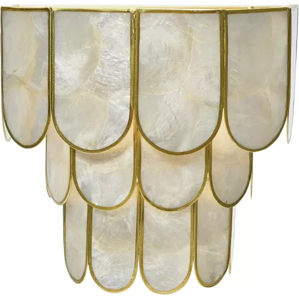 imageCreative CoOp 4Tier Capiz and Metal Wall Sconce Natural with BlackGold