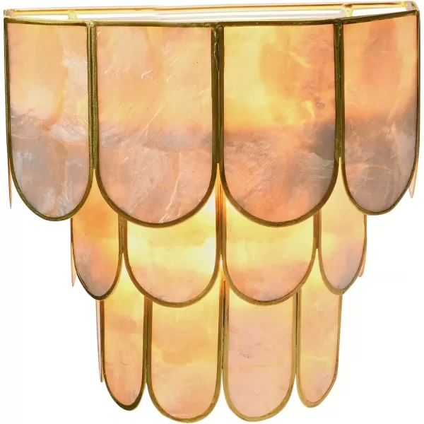 imageCreative CoOp 4Tier Capiz and Metal Wall Sconce Natural with BlackGold