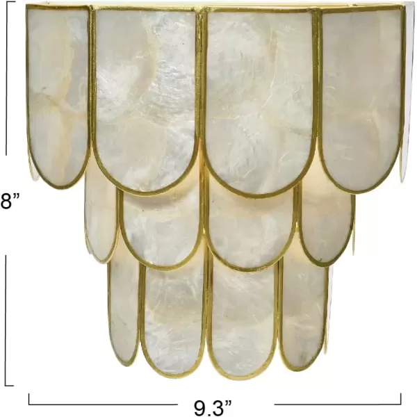 imageCreative CoOp 4Tier Capiz and Metal Wall Sconce Natural with BlackGold