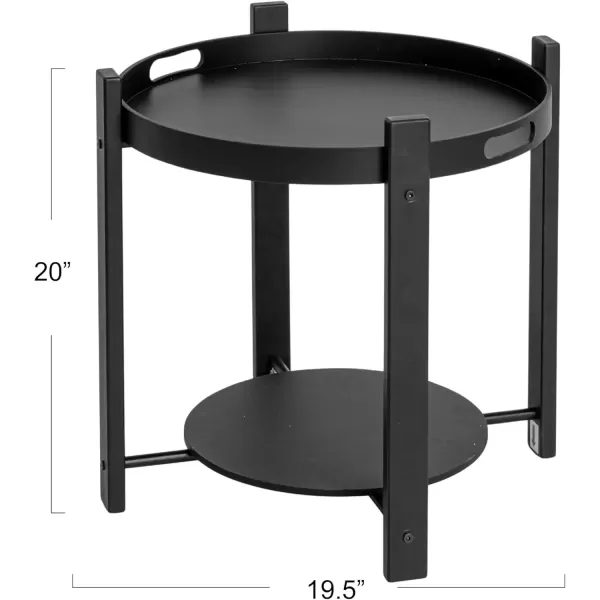 imageCreative CoOp Chic Fir Wood and Metal Tray Table Black