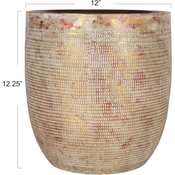imageCreative CoOp Coastal Embossed Textured Stoneware Planter Metallic Gold
